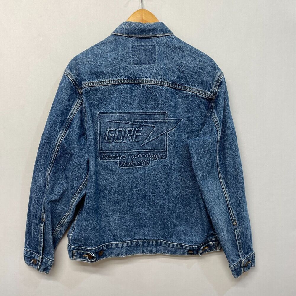 Vintage Three Rivers Men Jean Denim Jacket Large Gore Technologies Baddie M288 2